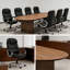 Ensemble de table de conférence et de chaises pour 8 personnes en bois massif-75182156