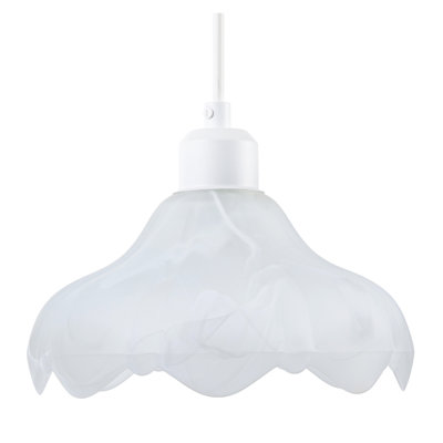 11 cm H Round Glass Pendant Shade ( No Direct Attachment Method ) in White