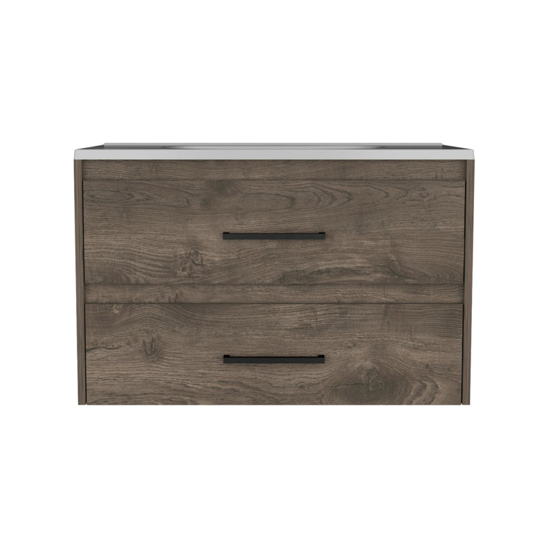 Meuble-lavabo flottant avec lavabo et 2 tiroirs