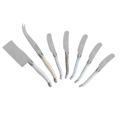 French Home 7-Piece Laguiole Cheese Knife And Spreader Set With Mother Of Pearl Handles