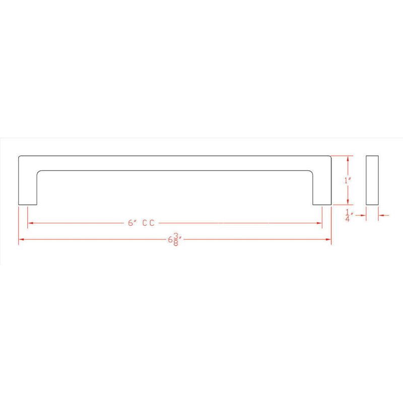 Poignée barre 6 po Brass Edge