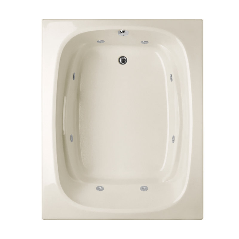Baignoire en acrylique 60 po x 48 po Designer Alexis, Beige, Blanc