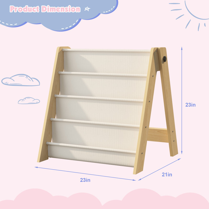 Pridgen 58.4cm H x 58.4cm W Standard Bookcase, (4 shelves) 58.4cm H x 58.4cm W x 53.3cm D, White/Natural