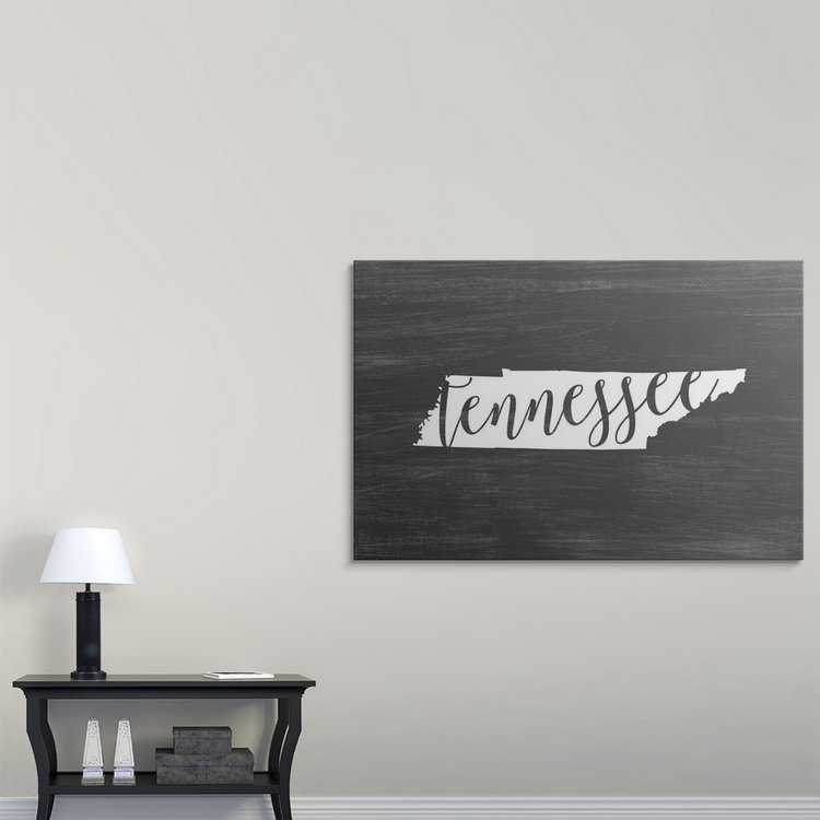 «Home State Typographie Tennessee», impression de cercle intérieur, H 20 po x l 30 po x P 1,5 po, Toile