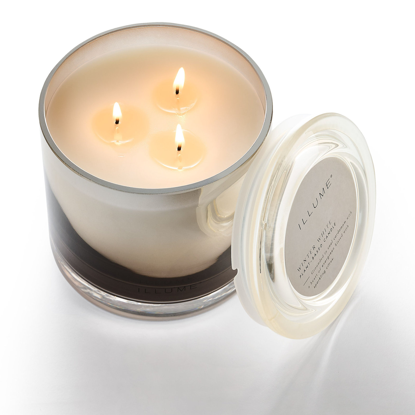 Noble Holiday Winter White Candle, Statement Glass