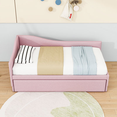 Twin L-Shaped Upholstered Daybed with Trundle by Lark Manor
