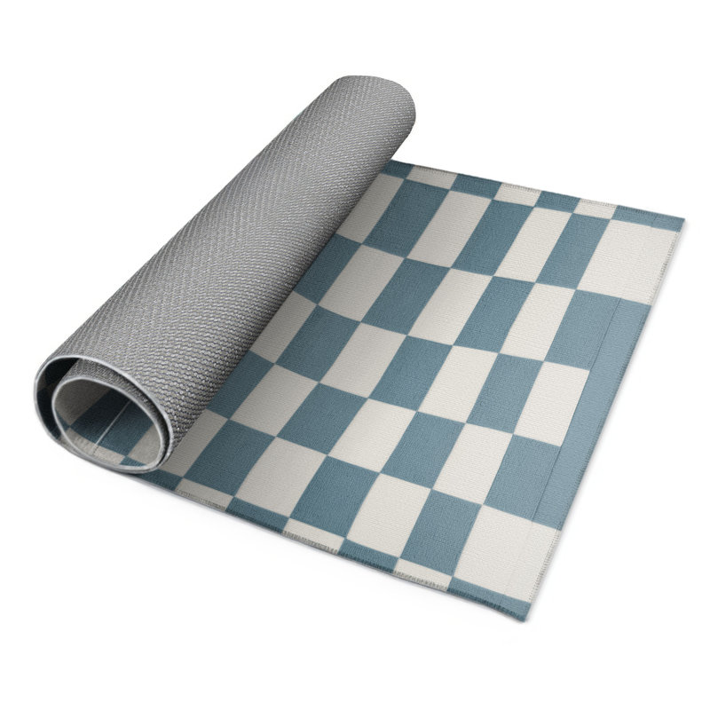 Tapis d'intérieur et d'extérieur à carreaux beige, Rectangulaire 2 pi x 3 pi