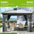 Outdoor Metal Hardtop Patio Gazebo with Privacy Curtain and Mosquito Netting-100140186