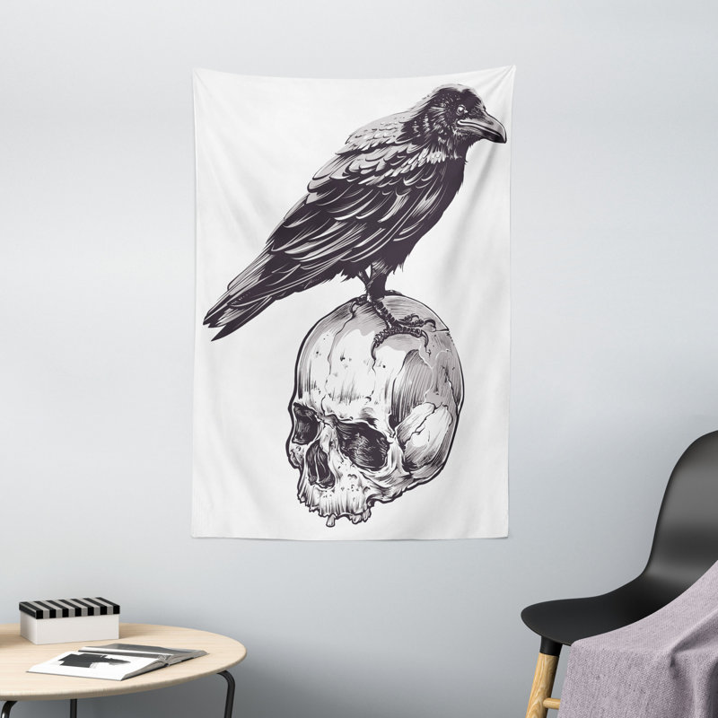 Tapisserie d'oiseau en polyester, H 60 po x l 40 po
