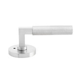 Bravura 846-6 Knurled Privacy Lever on Round Contemporary Rose in Satin Nickel