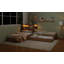 L-Shaped Combination Bed Frame with Trundle and Drawer,3-in-1 Low Corner Platform Bed Linked with Built-in Desk and Led Downlight-129943341