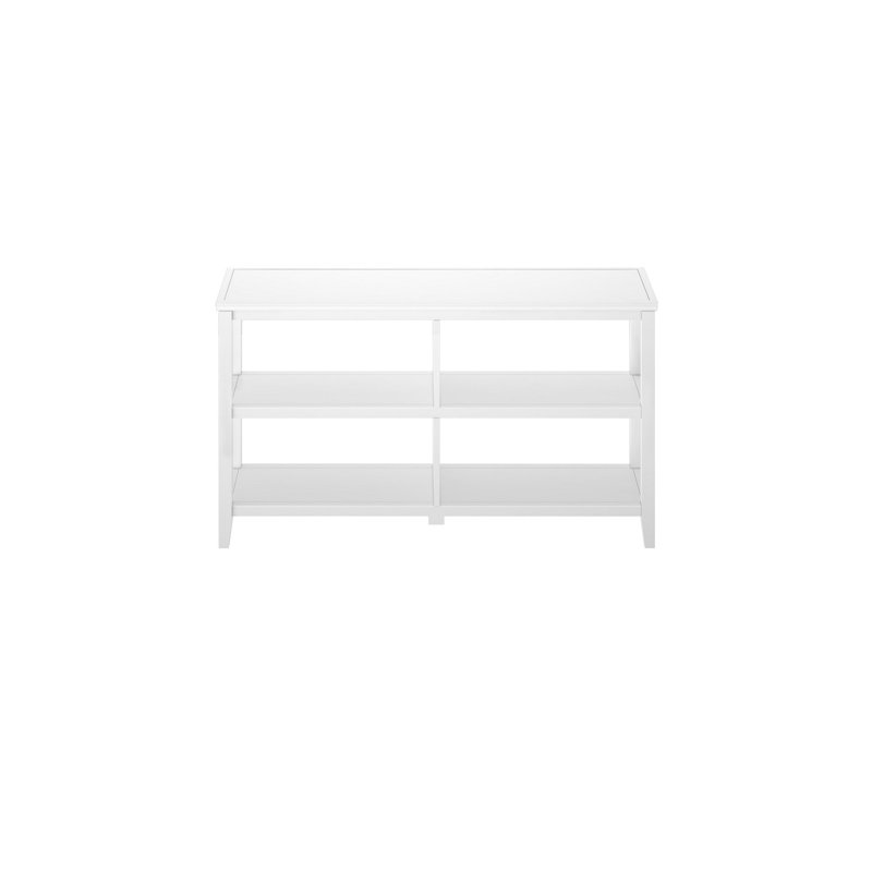 Bibliothèque basse en bois avec 2 tablettes Blanc, 1 pièce