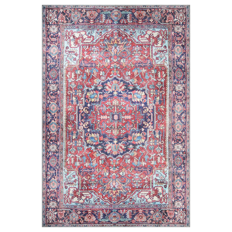 Premium Machine Washable Carpet, 4.6 x 6.2 Feet, 100% Polyester, 1850 g/m² | Pile Height: 0.2 Inches | Eco-Friendly Recycled Poly Cotton Underside | Perfect for Living Room, Bedroom, and High-Traffic Areas