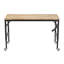 Établi réglable de 60 po pour le garage, poste de travail robuste en bois d'hévéa avec prises de courant et roues, table de travail en bois franc d'une capacité de charge de 2 000 lb pour atelier, garage, bureau, maison, commercial