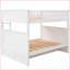 Lit superposé double au-dessus de double avec gigogne simple, structure en bois de pin massif avec garde-corps, gris brossé - peu encombrant pour les chambres