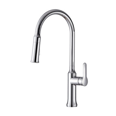 Robinet d'évier de cuisine à poignée simple en acier inoxydable avec bec pivotant sur 360 ° Topcraft