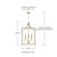 Luminaire suspendu lanterne rectangulaire à 4 lumières Abbie-342468169