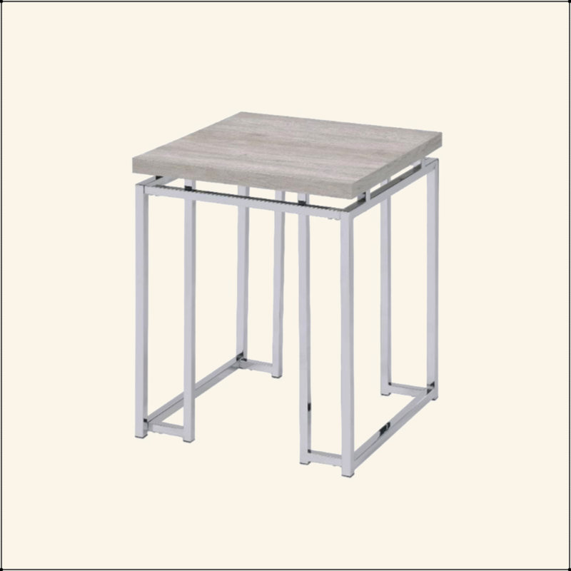 Table de bout carrée avec base en métal