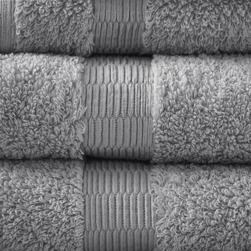 100% Egyptian-Like Cotton 6 Piece Towel Set, Gray