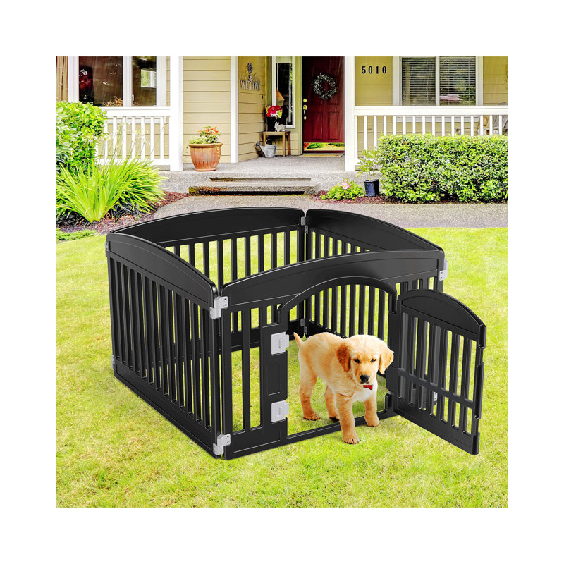 Parc portatif pour chien, clôture pliante réglable pour petits / moyens chiens (intérieur et extérieur)