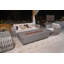 Savanah 72" Travertine Propane Fire Pit Table with Wind Guard, Burner Lid, & Tank Cover-1431144803
