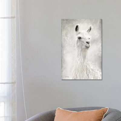 «Lulu the Llama up Close» par Marla Rae - peinture sur toile tendue