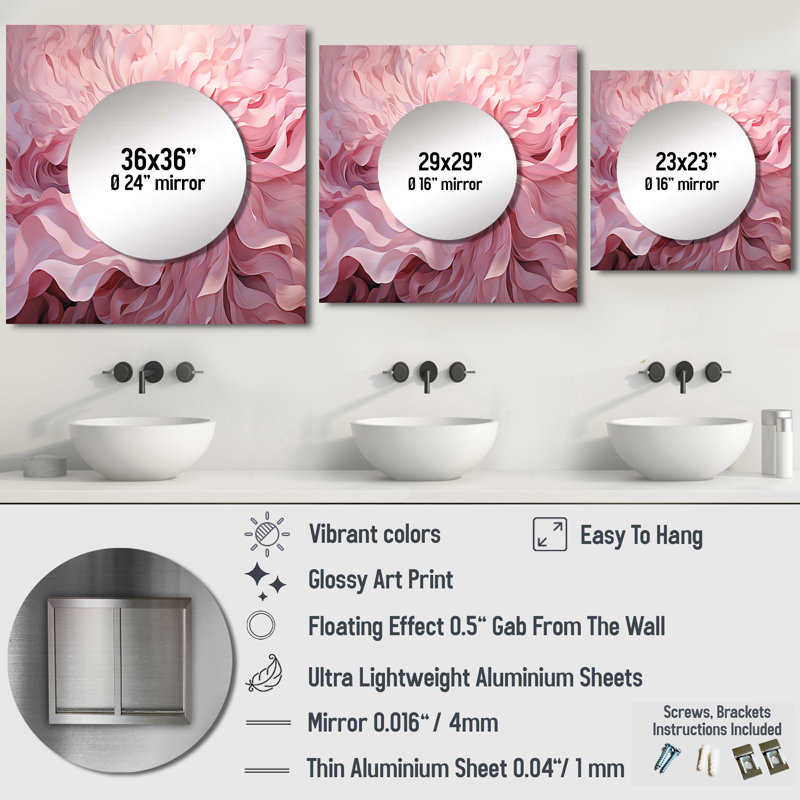 Décoration murale rose spirale tourbillon spirale abstraite, 23 po x 23 po