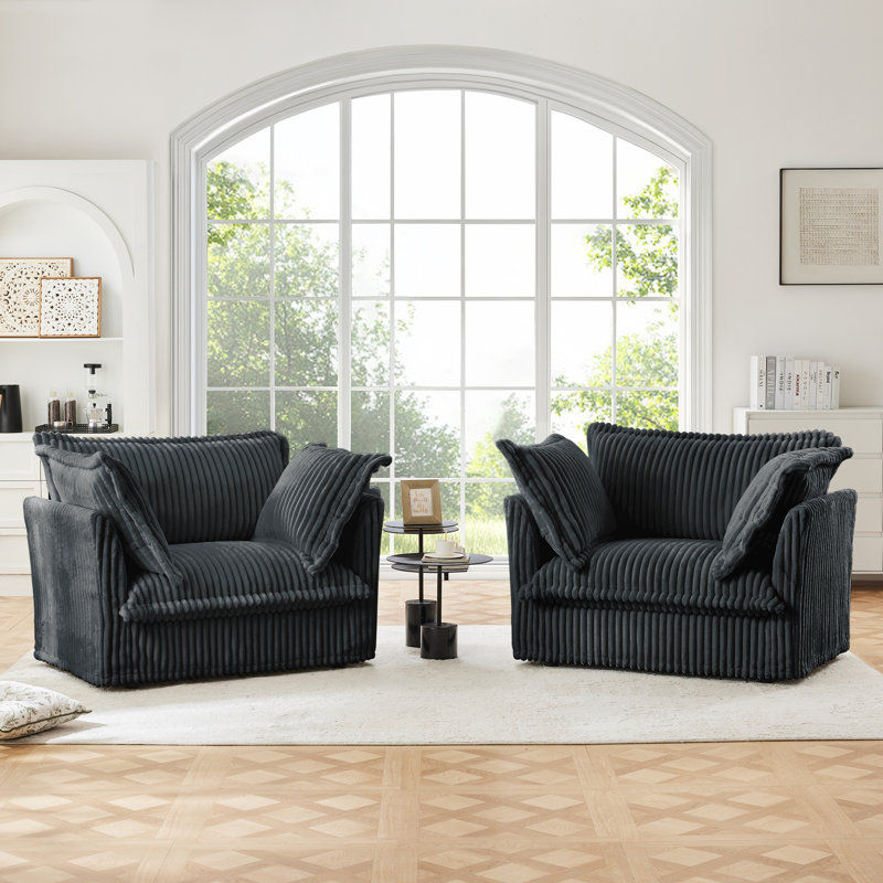 Chaises d'appoint rembourrées avec coussins Harriman