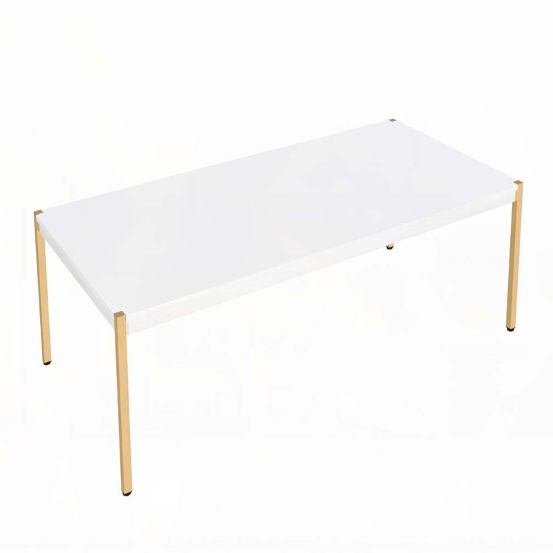 White and Gold Rectangle Coffee Table