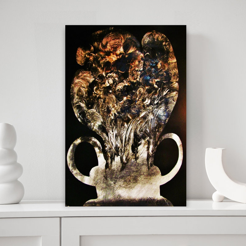 Vase abstrait, art mural contemporain, H 18 po x l 12 po