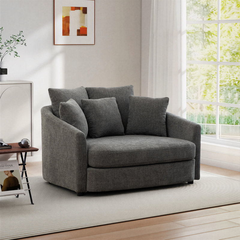 Fauteuil d'appoint en chenille surdimensionné, Gris