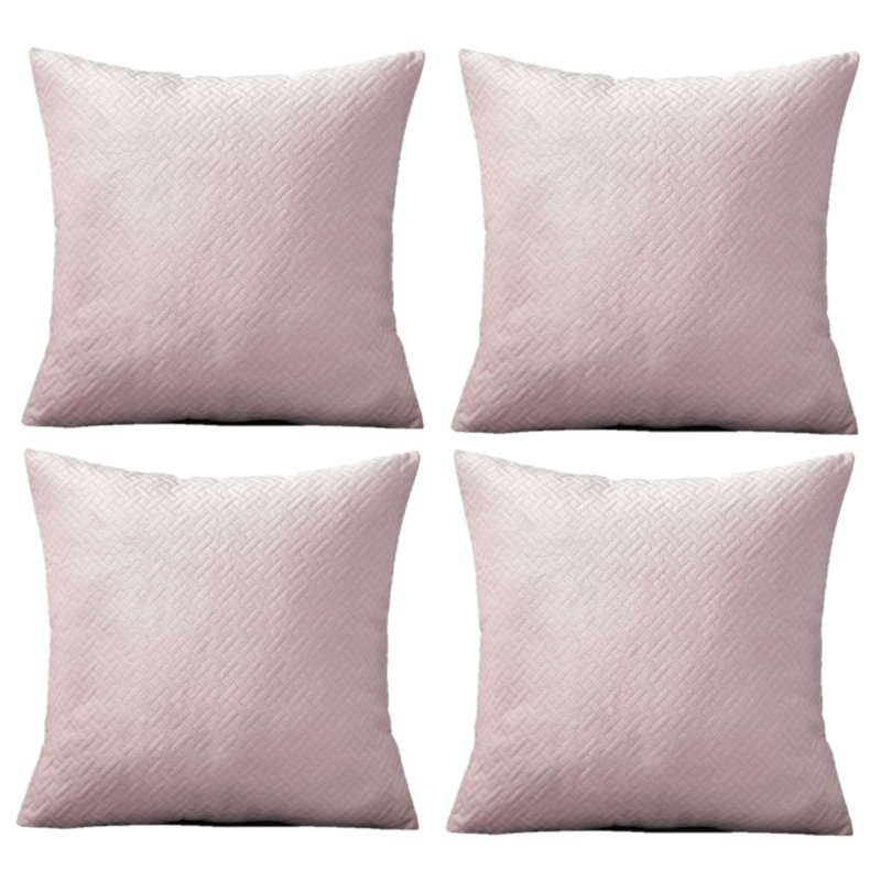 Housse de coussin carré en velours , Rose