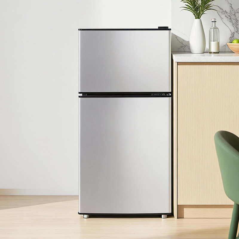 Petit réfrigérateur à double porte avec congélateur et mini réfrigérateur de 3,5 pi cu avec tablettes réglables amovibles à 7 niveaux de thermostat