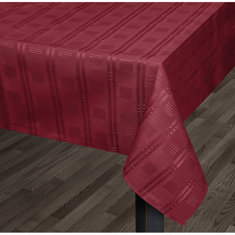 Orlinda Modern Jacquard Hampton Tablecloth Collection, 2cm W x 130cm L, Wine
