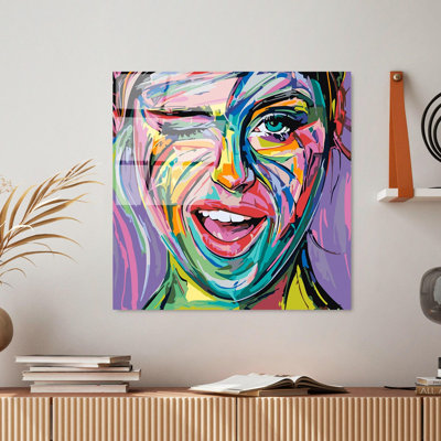 Superbe peinture décorative en verre trempé de 19,7 po x 19,7 po | 100% verre trempé, épaisseur: 0,16 pouce | Imprimé de surface arrière résistant à la décoloration, couleurs vives pour une beauté durable | Parfait pour le salon et le bureau