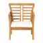 Ensemble de 2 fauteuils club en bois + table, au design classique et résistant aux intempéries grâce à ses panneaux à lattes marron.