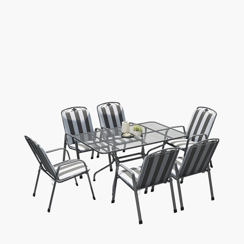 6 - Person Patio Dining Set with Rectangular Table , Cushions Included
