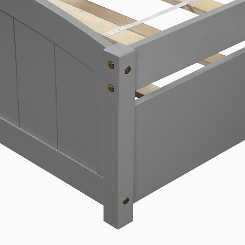Lit plateforme simple en bois massif, Espresso
