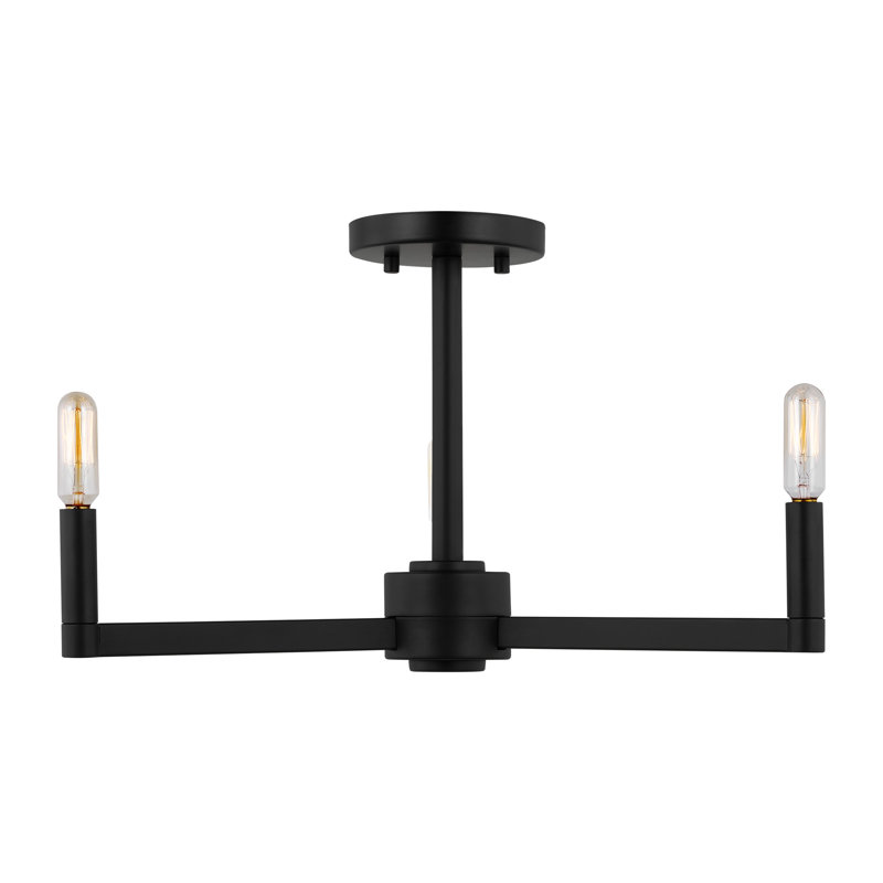 Fullton 3 - Light Semi Flush Mount, Midnight Black