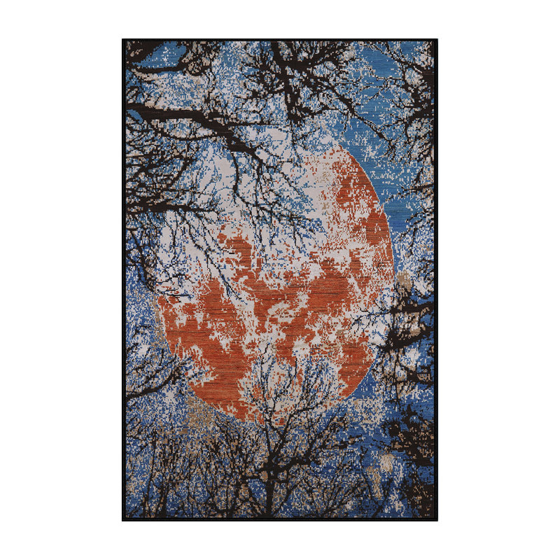 Tapis bleu / orange / noir Brussels, Rectangle 2 pi x 4 pi