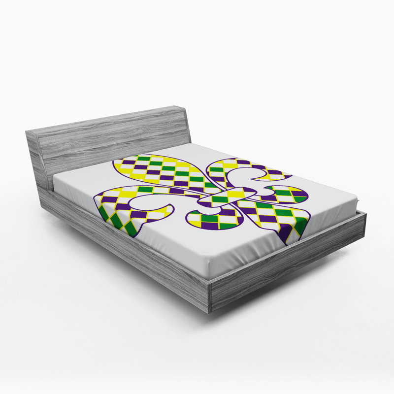 Microfiber Geometric Fitted Sheet, Full Fitted Sheet