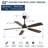 52 Inch Classics Ceiling Fan With Led Light 6 Speed Wind 5 Blades Remote Control Dc Motor For Indoor