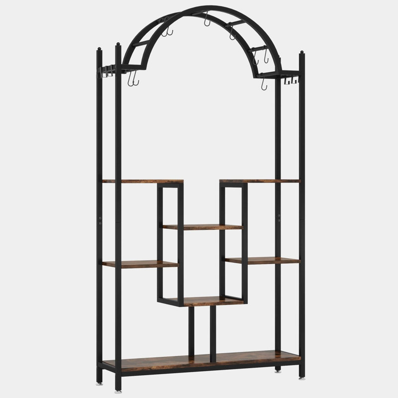 75" Plant Stand with Hanging Hooks