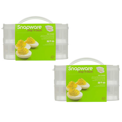Rangement de nourriture Snap N Stack 2 couches avec plateaux à œufs Snapware - paquet de 2