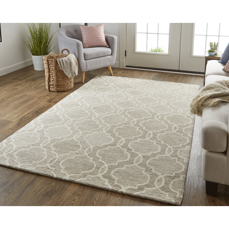 Blaide Hand Tufted Wool Geometric Indoor Rug, Rectangle 10' x 14'