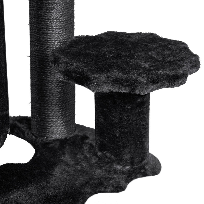 Small Gothic Black and Red Cat Tree with Coffin Bed