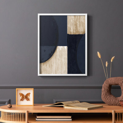 Navy Reflections Framed Print - Solid Wood