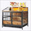 Élégante cage pour chien en bois multifonctionnelle avec rangement et éclairage à DEL RVB, idéale pour les chiens de grande / moyenne taille et pour la décoration-1950674401