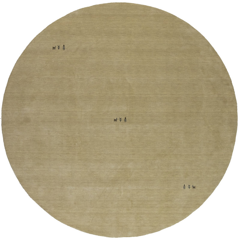 Tapis oriental moderne Oatmeal Tribal Gabbeh, Rond 8 pi