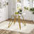 rectangular glass dining table, suitable for 1-8 people, modern style home kitchen dining table, equipped with sturdy metal table legs,suitable for dining room,living rooms, offices, Gold-2124116125